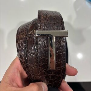 Tom Ford Iconic ‘T’ Crocodile Belt